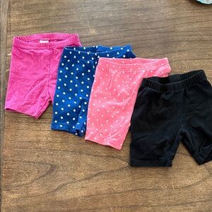 Carter's 4-Pack Girls Shorts — Hot Pink, Navy, Light Pink & Black